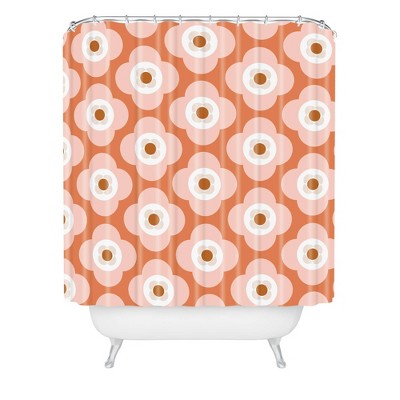 Beshka Kueser Shapes Flowers Shower Curtain Red - Deny Designs