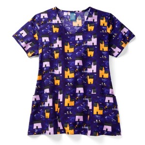 Zoe and Chloe Zoe+Chloe Performance V-Neck Print Scrub Top - 1 of 1
