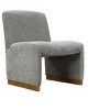 TOAOTBNBO Chenille Fabric Accent Chairs with Wood Frame, Cozy Armless Chair with Soft Cushion Upholstered Slipper Chair for Bedroom, Gray - 2 of 4