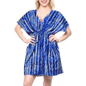 HAPPY BAY Women's Beachwear Vacation Swim Suit Wraps Beach Cover Up Swim Bathing Suit X-Large-XX-Large Blue Abstract - 1 of 4