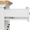 HomeStock  Julia Wood Top Kitchen Island with Storage Drawers, Shelves, and Spice Rack, White - 4 of 4