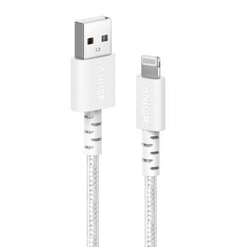 Anker 3' Braided Lightning to USB-A Charging Cable - White