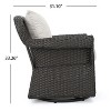 GDFStudio Juniper Outdoor Wicker 3 Piece Swivel Chair and Fire Pit Set with Cushions, Brown - 4 of 4
