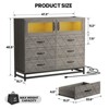 Dresser for Bedroom with 6 Drawers 2-Door Storage Cabinet Dressers & Chest of Drawers with Charging Station and LED Lights - 2 of 4