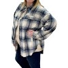 Women's Plaid Shacket - White Birch - 3 of 3