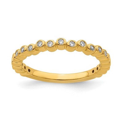 Black Bow Jewelry 2.5mm 14k Yellow Gold 1/10 Ctw Diamond Stackable Band