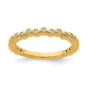 Black Bow Jewelry 2.5mm 14k Yellow Gold 1/10 Ctw Diamond Stackable Band - 1 of 4