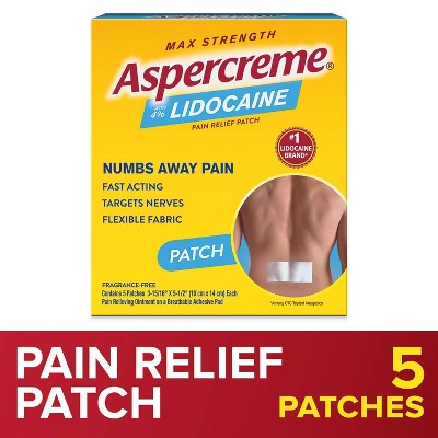 Aspercreme 4% Lidocaine Odor Free Pain Relief Patch - 5ct