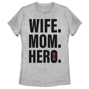 Women's Marvel Wife, Mom, Hero Black Widow Icon T-Shirt - 1 of 4