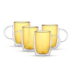 Set of 2 x 9.2 fl with Handle GROSCHE Fresno Double Walled Glass Cups Set of 2 x 280 ml Double Walled Glasses for Coffee oz Tea Set of 2 x 9.2 fl with Handle GROSCHE Fresno Double Walled Glass Cups Set of 2 x 280 ml Double Walled Glasses for Coffee oz Tea