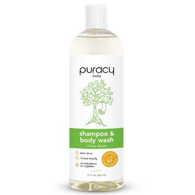 Puracy Natural Baby Shampoo & Body Wash Tear-free and Sulfate-free Citrus Grove Fragrance - 12 fl oz