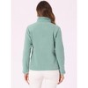 INSPIRE CHIC Women's Full Zip Long Sleeve High Neck Side Pockets Winter Fleece Jacket - 3 of 4