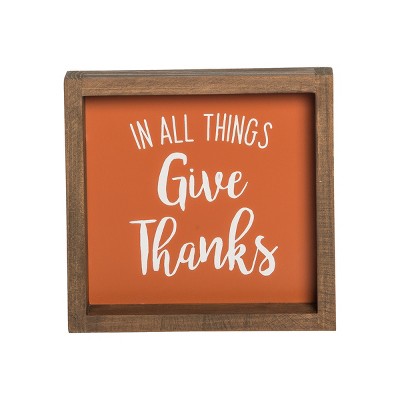 C&F Home Give Thanks Wooden Thanksgiving Sitter Table Decoration