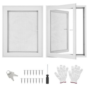 House Window,4 Gear Opening Position Adjustment Roof Window, 5 mm Reinforced Glass Casement Window with Pull Down Magnetic Mesh - 1 of 4