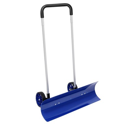 SUGIFT Snow Removal Snow Shovel with Wheels Snow Pusher for Driveway and Sidewalk