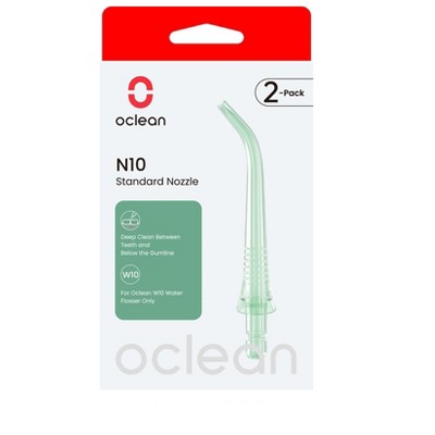 Oclean N10 Standard Replacement 2-Pack Nozzle- Green, For Water Flosser W10 ONLY