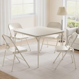 Folding Card Table and Chair Set of 5, Portable Square Card Table with 4 Padded Chairs, Foldable Chairs and Tables for Home, Indoor, Space-Saving - 1 of 4