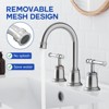 Classical Bathroom faucets for Sink 3 Holes, 8 inch Bathroom Faucet, Widespread Brushed Nickel Bathroom Faucet  (Chrome 2 Packs) - 4 of 4