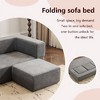 Lyngins Convertible Sectional Sofa with 3 Footrests, Ultra-Soft Chenille Fabric Floor Sofa Bed, Multi-Use Couch for Living Room, Dorms, Apartments - 3 of 4