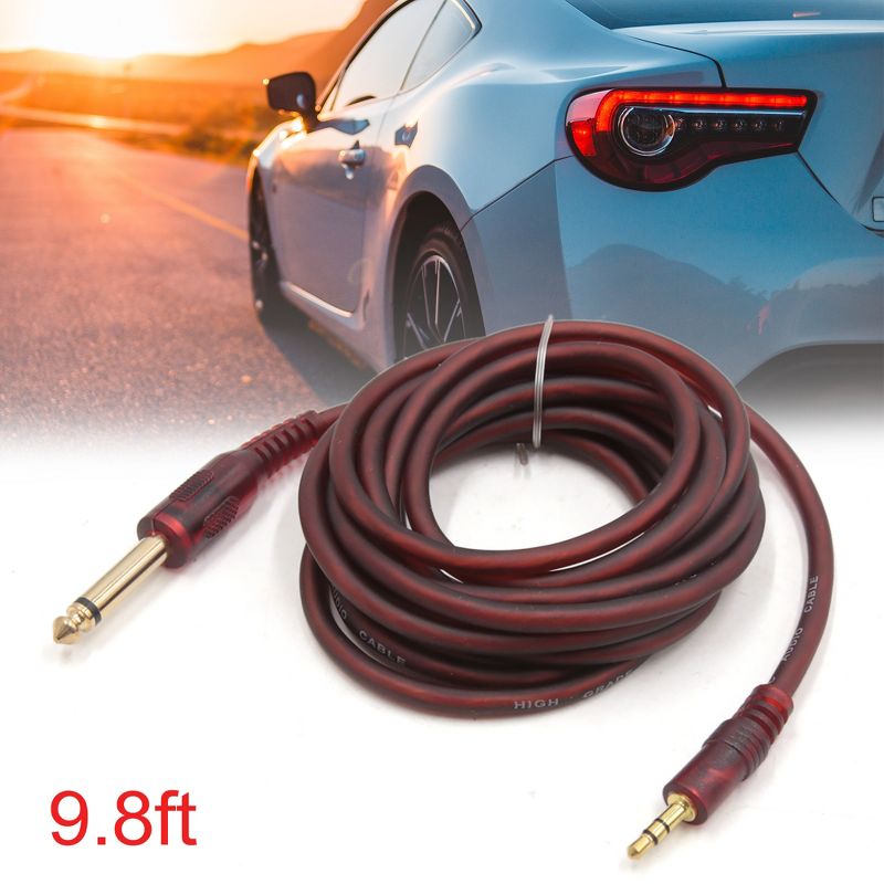 Unique Bargains 3.5mm 1/8 to 1/4 Inch Male TRS Car Stereo Audio Aux Cable Cord 9.8ft, 2 of 6