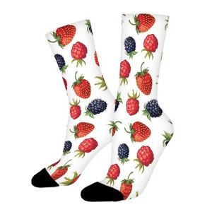 Berry Pattern Women Printed Crew Socks Funny Funky Socks Soft Polyester Novelty Gifts for Artists Men - 1 of 1