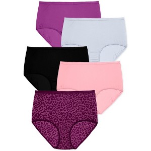Comfort Choice Women's Plus Size Full Coverage Nylon Brief 5-Pack - 1 of 4