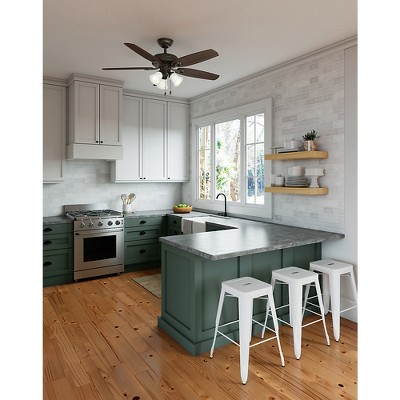 52" Bronze Low Profile Ceiling Fan with LED Light and Remote