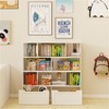 SKRAN Multi-Functional 7 Shelf Children's Bookcase with Toy Storage Organizer, 2 Movable Drawers and 2 Hooks, White - 2 of 4
