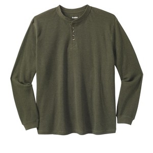 KingSize Men's Big & Tall Tall Waffle-Knit Thermal Henley Tee Big - 1 of 4