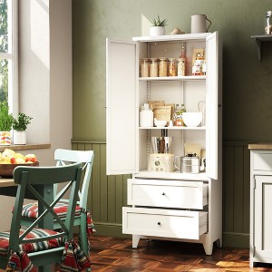 72" Kitchen Pantry Storage Cabinets with Drawers, Kitchen Cupboard Metal Food Pantry Cabinet with Adjustable Shelves - 1 of 4