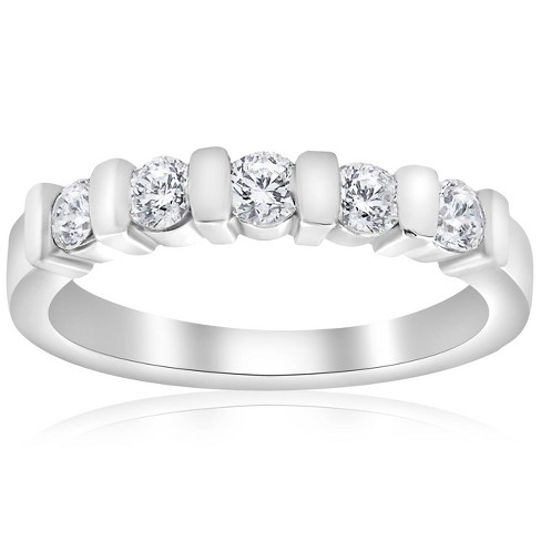 Pompeii3 1/2ct 5-stone Diamond Anniversary Wedding Ring 14k White