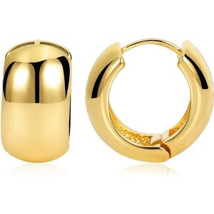 Chunky Thick Hoop Earrings for Women Gold Hoops Huggie Earrings for Men Gift - 1 of 4