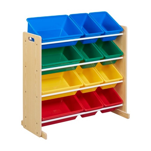 Ecr4kids 4-tier Organizer With 12 Bins, Natural/primary : Target