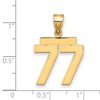 Black Bow Jewelry 14k Yellow Gold, Athletic Collection Medium Polished Number 77 Pendant - 2 of 3