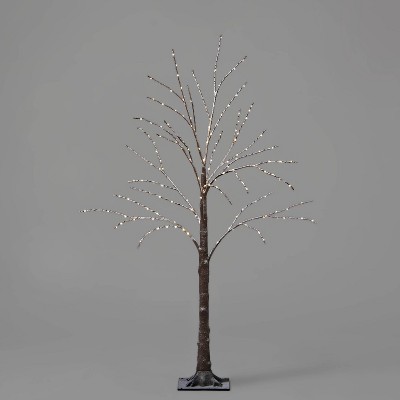 4ft Brown Flocked Tree Dew Drop Christmas LED Novelty Sculpture Warm White  - Wondershop™