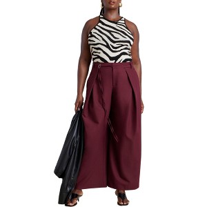 ELOQUII Pleat Detail Trouser With Long Belt - 1 of 4
