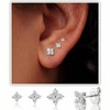 3-Pair 18K Gold Plated Stud Earrings - Hypoallergenic 925 Sterling Silver, for Cartilage & Multiple Piercings, Ideal Gift for Women - 2 of 4