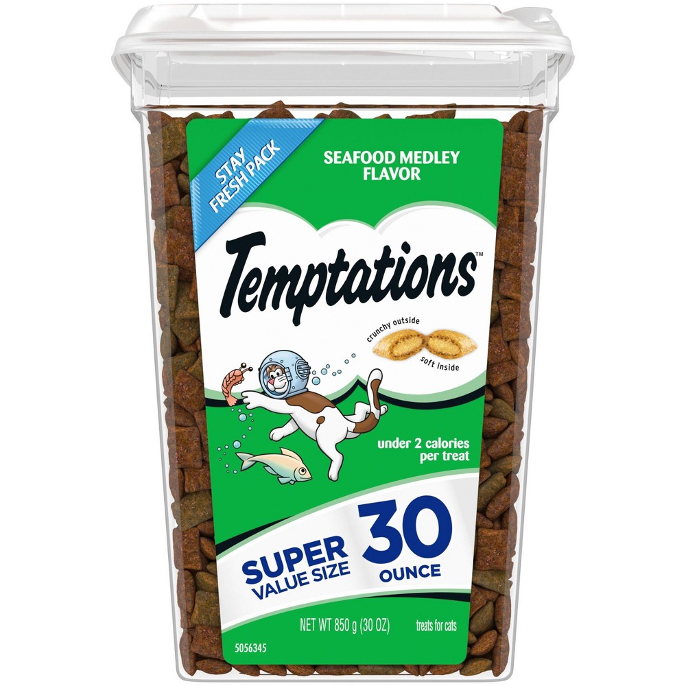 Photos - Cat Food Temptations Seafood Medley Flavor Crunchy Cat Treats - 30oz 