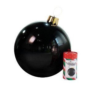 Holiball 30" Outdoor Decorative Sculpture Black: Christmas Polymer Ornament, Outdoor Use - 1 of 1