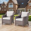 POCASSY Brown Wicker Outdoor Chairs,Patio Lounge Club Chairs Set of 2 with All Weather Resistant Deep Seat High Back, Patio Furniture Chairs - 2 of 4