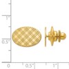 Black Bow Jewelry 14K Yellow Gold Checkered Oval Lapel or Tie Pin, 16 x 11mm - 2 of 3