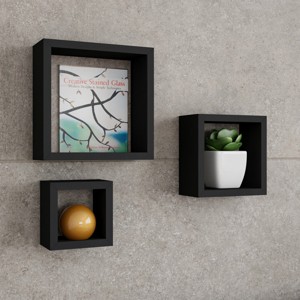 Floating Shelves - Cube Wall Shelf Set with Hidden Brackets, 3 Sizes to Display Décor, Books, Photos and More by Lavish Home - 1 of 4