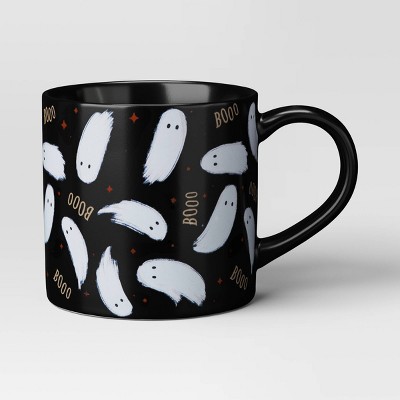 16oz Halloween Stoneware Mini Ghost/ Boo Print Mug Black - Hyde and EEK! Boutique™