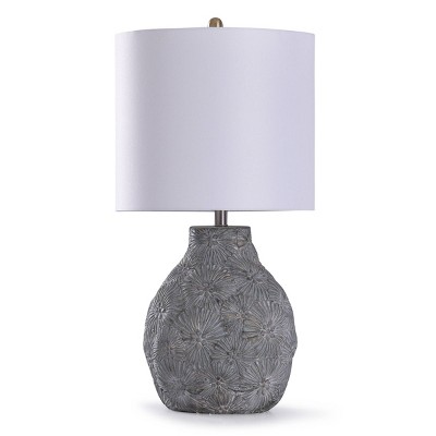 Cleobury Floral Table Lamp with Drum Shade Blue - StyleCraft