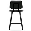 WyndenHall Set of 2 Skyla Counter Height Barstools Black: Quilted Upholstery, Plywood Frame, Footrest - 3 of 4