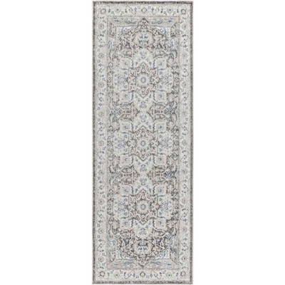 Mark & Day Kortny 2'6"x7'3" Runner Woven Indoor Area Rugs Cobalt/Dark Brown: Stain-Resistant, Pet Friendly, Traditional Style