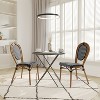 Emma & Oliver Colmar Set of Two Indoor/Outdoor Stacking Thonet Bistro Style Chairs with PE Rattan Seat and Finished Metal Frame - 2 of 4