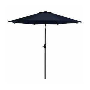 Four Seasons Courtyard Rockland 9 Foot Market Patio Table Umbrella with Aluminum Pole for Outdoor Space, Garden, Deck, and Porch, Navy Blue - 1 of 4