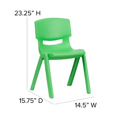 Set of 4 Green Stackable Plastic School Chairs