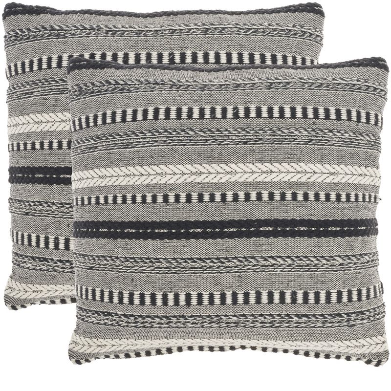 Mina Victory Life Styles Stonewash Braided Pillow Cover Set of 2, 1 of 7
